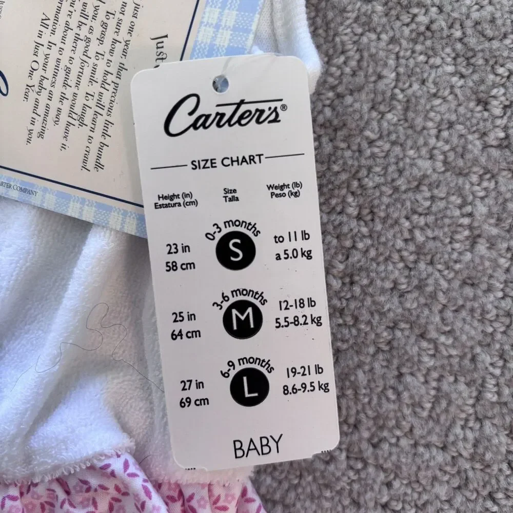 NWT Vintage Carter’s Baby Girls 0-3mo 1 Piece Bunny Outfit Ruffle Easter Spring